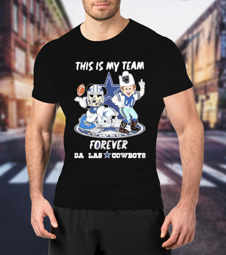 THIS IS MY TEAM FOREVER DALLAS COWBOYS FOOTBALL MASCOT STAR T-Shirt