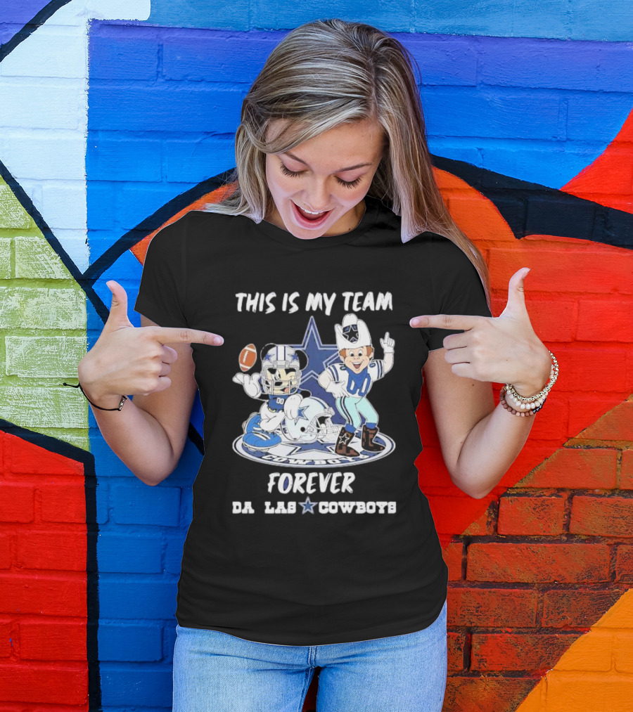 THIS IS MY TEAM FOREVER DALLAS COWBOYS FOOTBALL MASCOT STAR T-Shirt