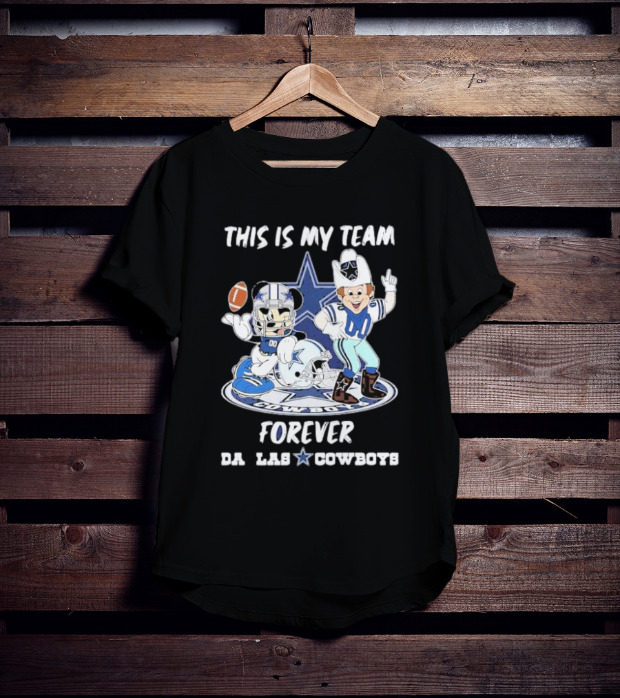 THIS IS MY TEAM FOREVER DALLAS COWBOYS FOOTBALL MASCOT STAR T-Shirt
