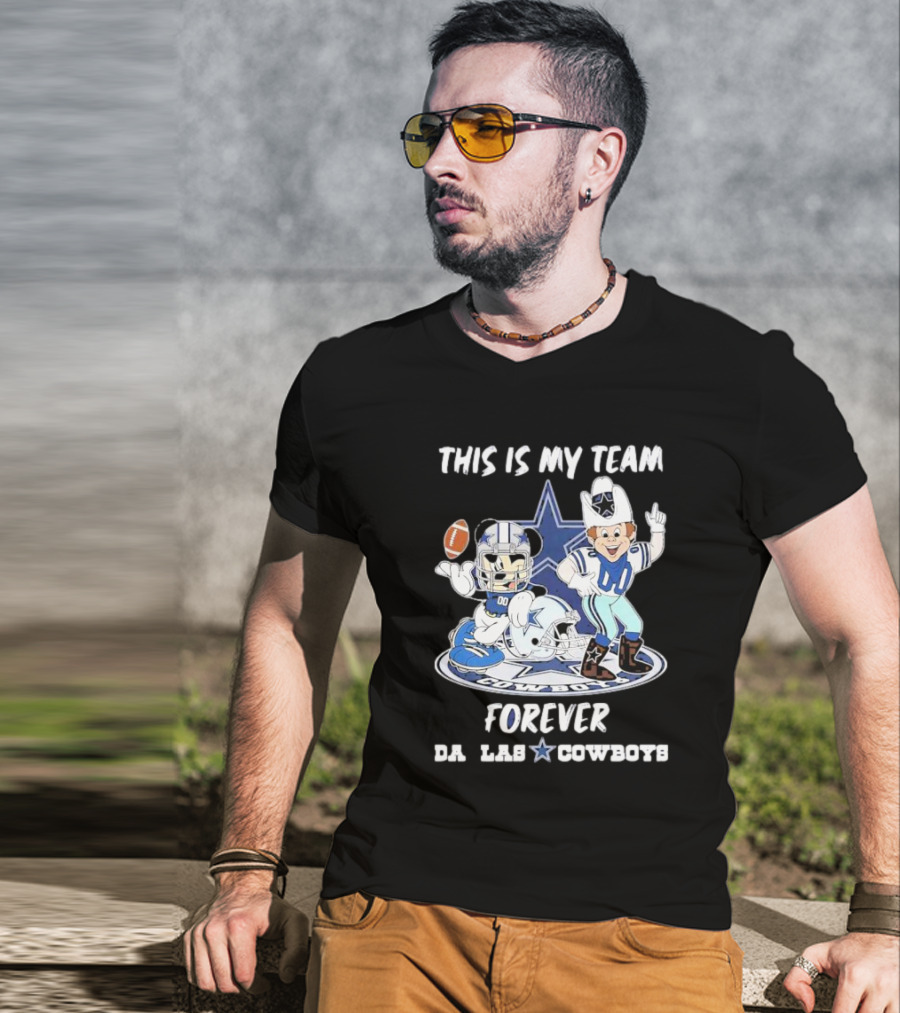 THIS IS MY TEAM FOREVER DALLAS COWBOYS FOOTBALL MASCOT STAR T-Shirt