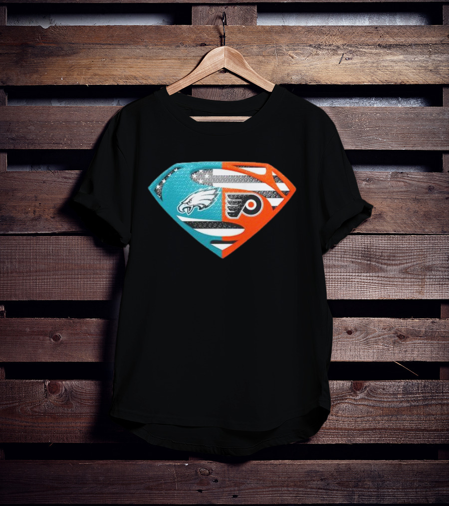 Philadelphia Eagles Philadelphia Flyers Superman Logo Mashup T-Shirt