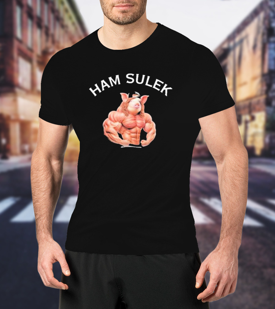 HAM SULEK Hvyapprl Buff Pig Character Bodybuilder T-Shirt
