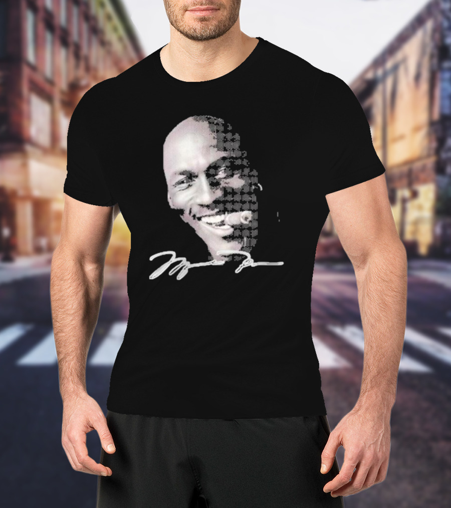 Michael Jordan Iconic Smile With Cigar Signature T-Shirt