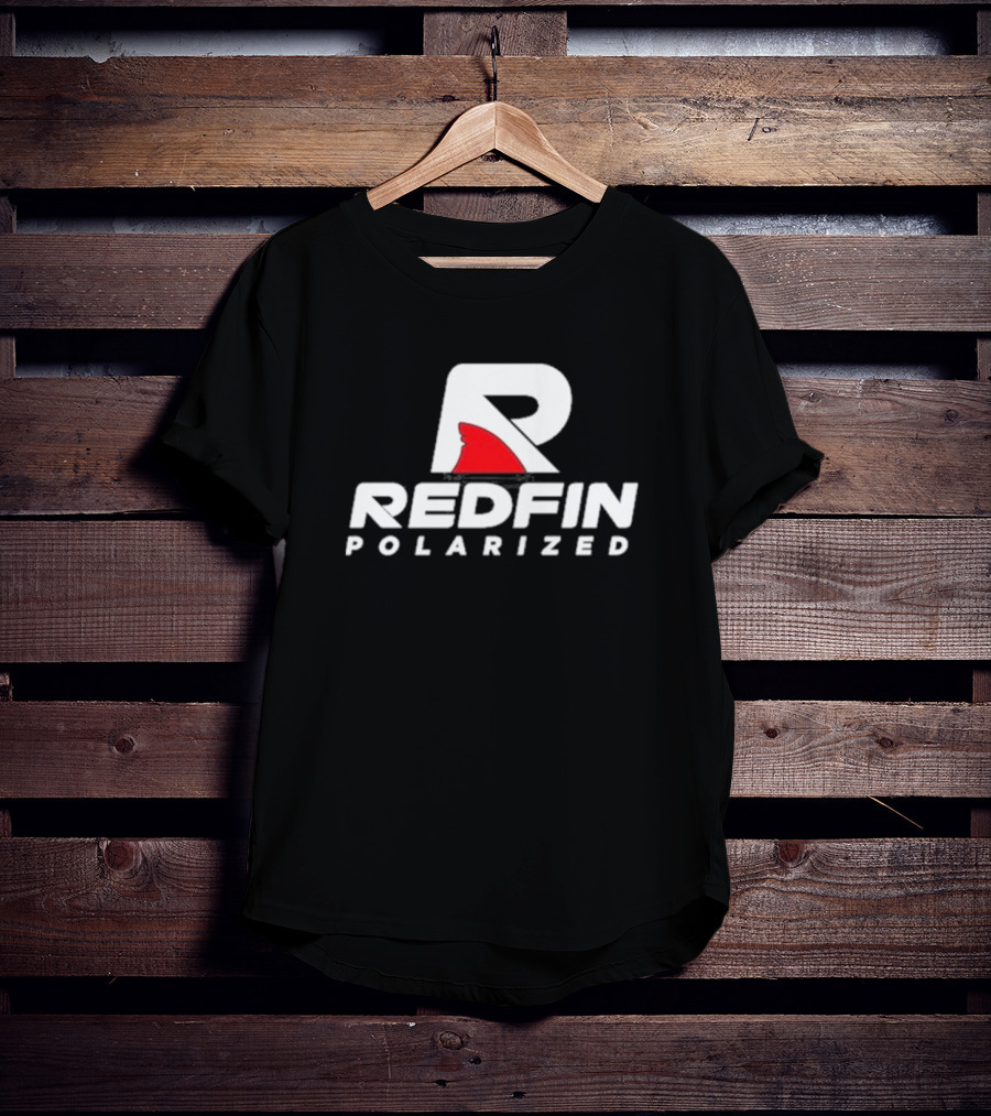 REDFIN POLARIZED R SHARK LOGO WHITE AND RED T-Shirt