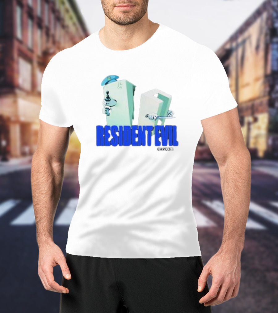 Resident Evil Capcom Tofu Parody Featuring Knife And Hat T-Shirt