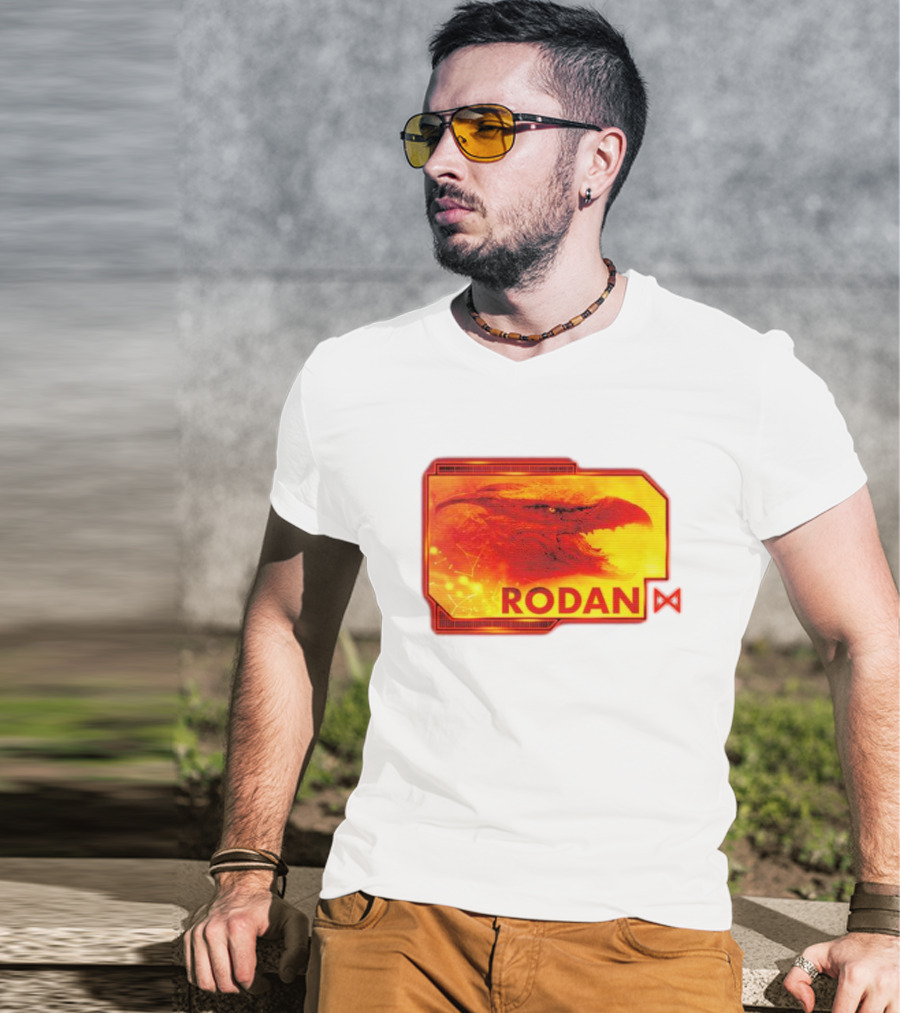 Rodan Monsters Titan Tactical Science Division Fiery Creature Profile T-Shirt