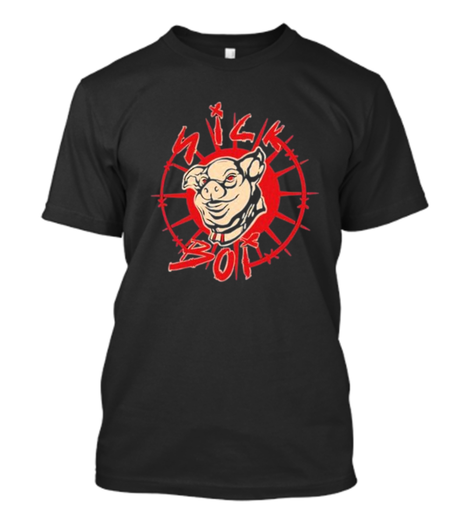Sick Boy Pig Starburst Emblem T-Shirt