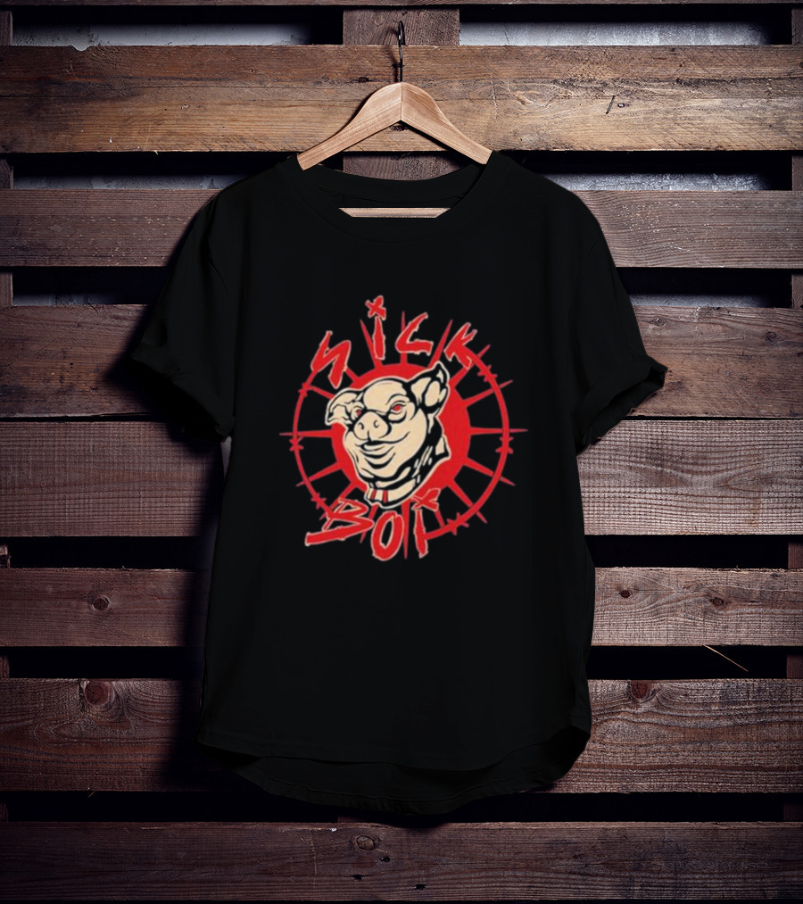 Sick Boy Pig Starburst Emblem T-Shirt