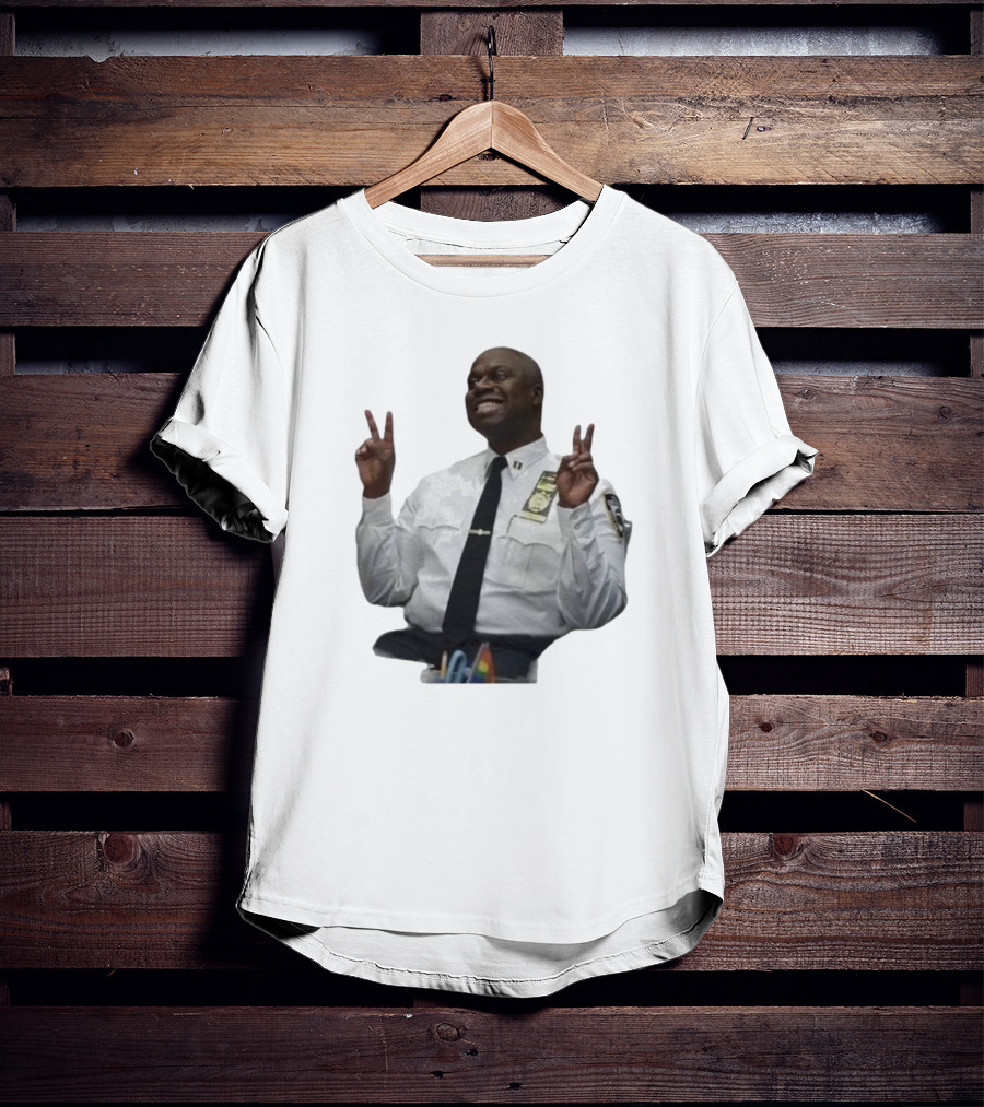 Smiling Captain Raymond Holt Andre Braugher Peace Signs Brooklyn Nine Nine T-Shirt