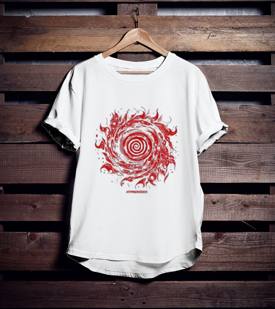 Vortex Flocked Invincible Fire Spiral T-Shirt