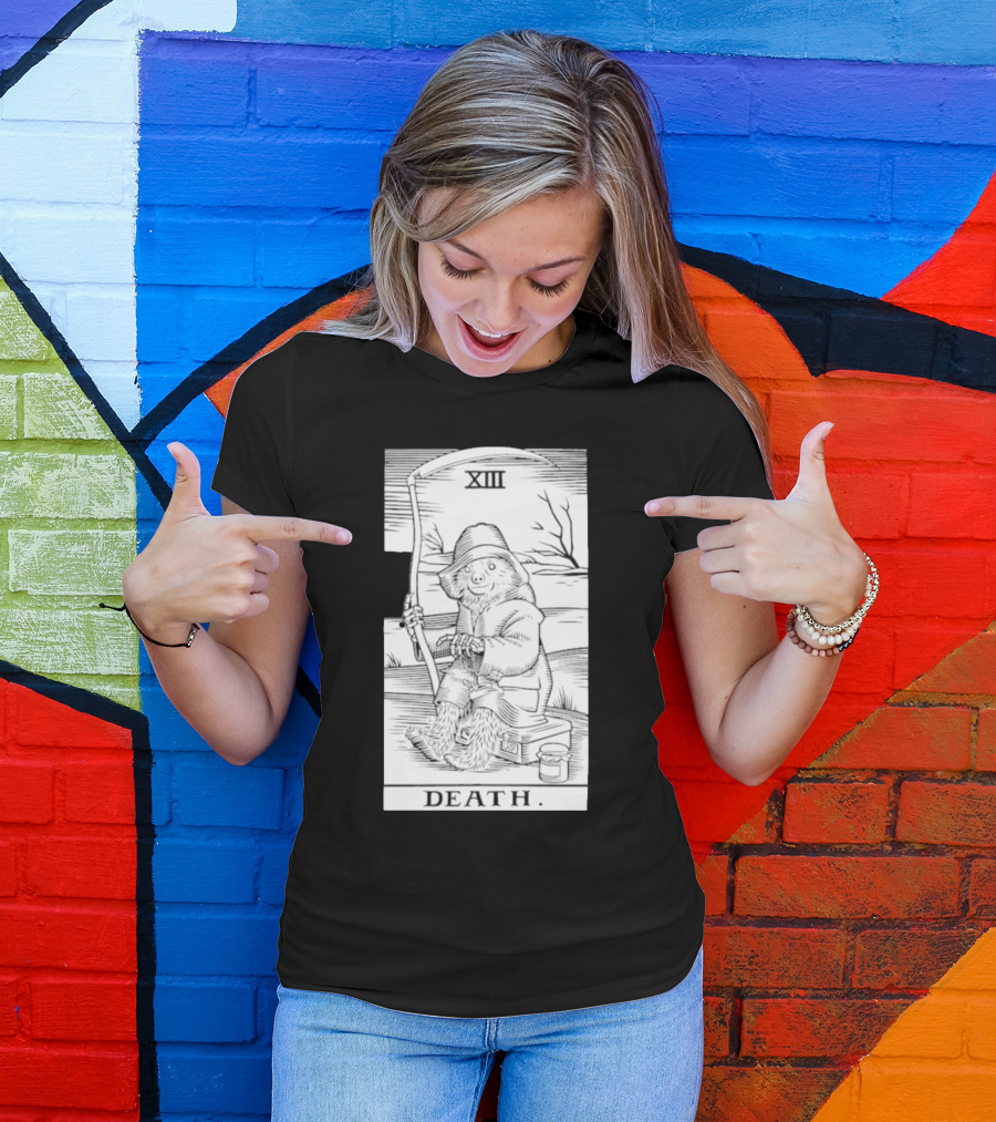 Bear XIII Death Tarot Card Sitting With Scythe T-Shirt