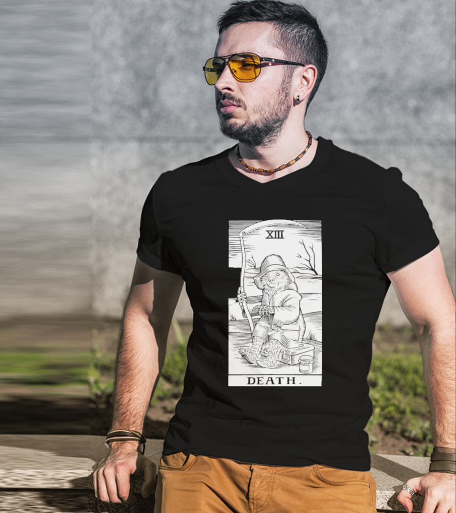 Bear XIII Death Tarot Card Sitting With Scythe T-Shirt