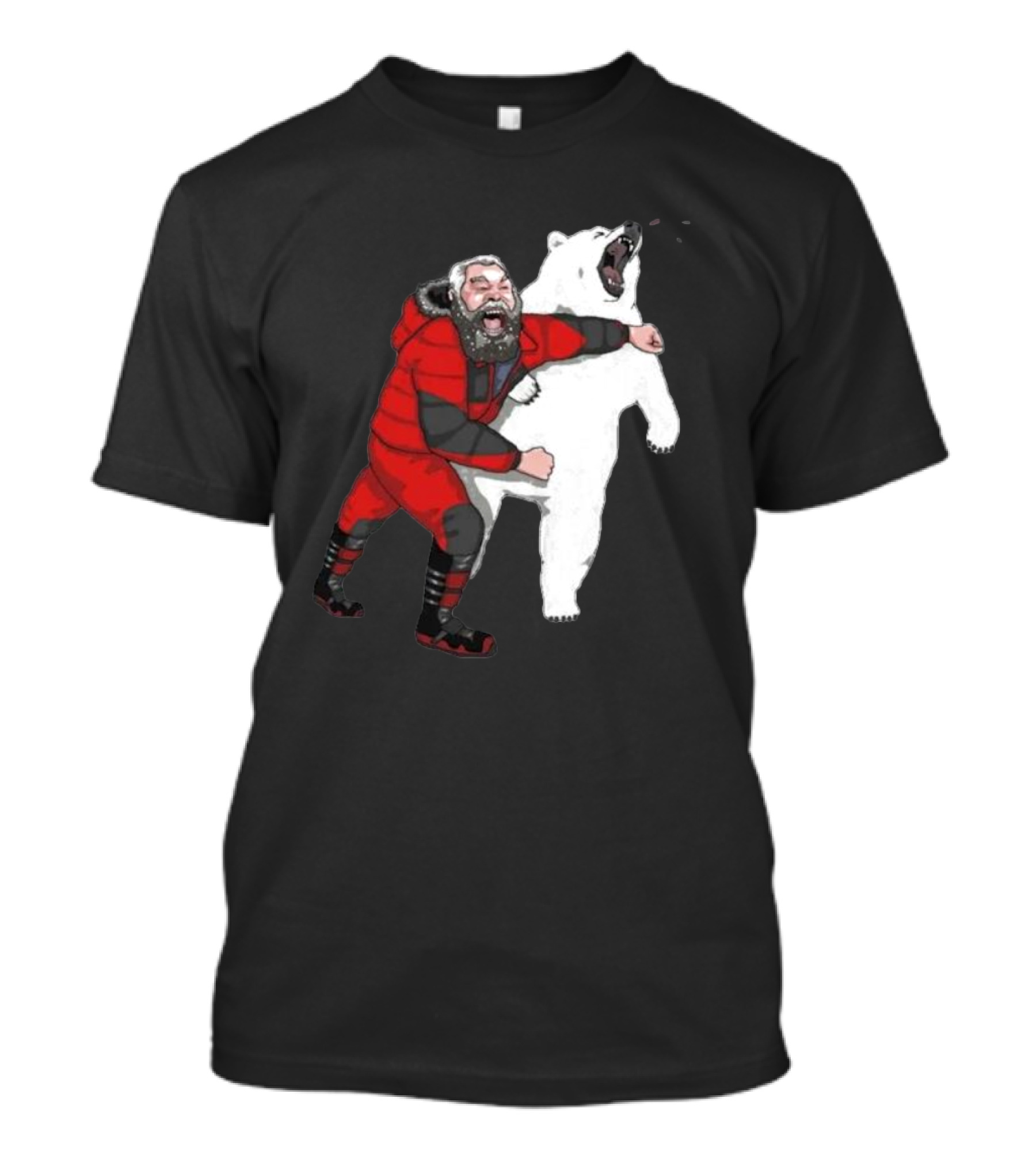 Blessed Bear Fighter Polar Punching Scene T-Shirt