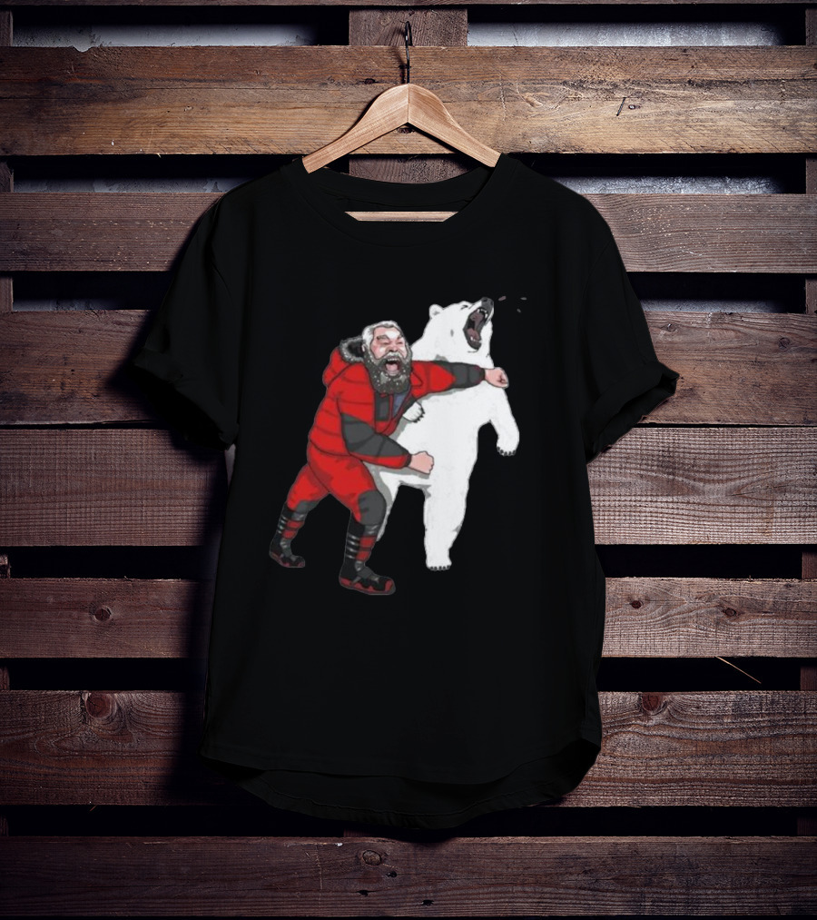 Blessed Bear Fighter Polar Punching Scene T-Shirt