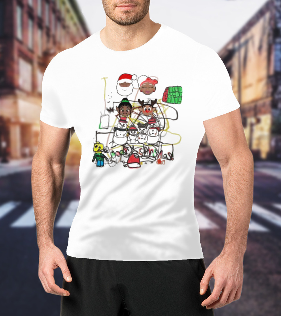 Venson Family Merry Christmas Holiday Scene T-Shirt