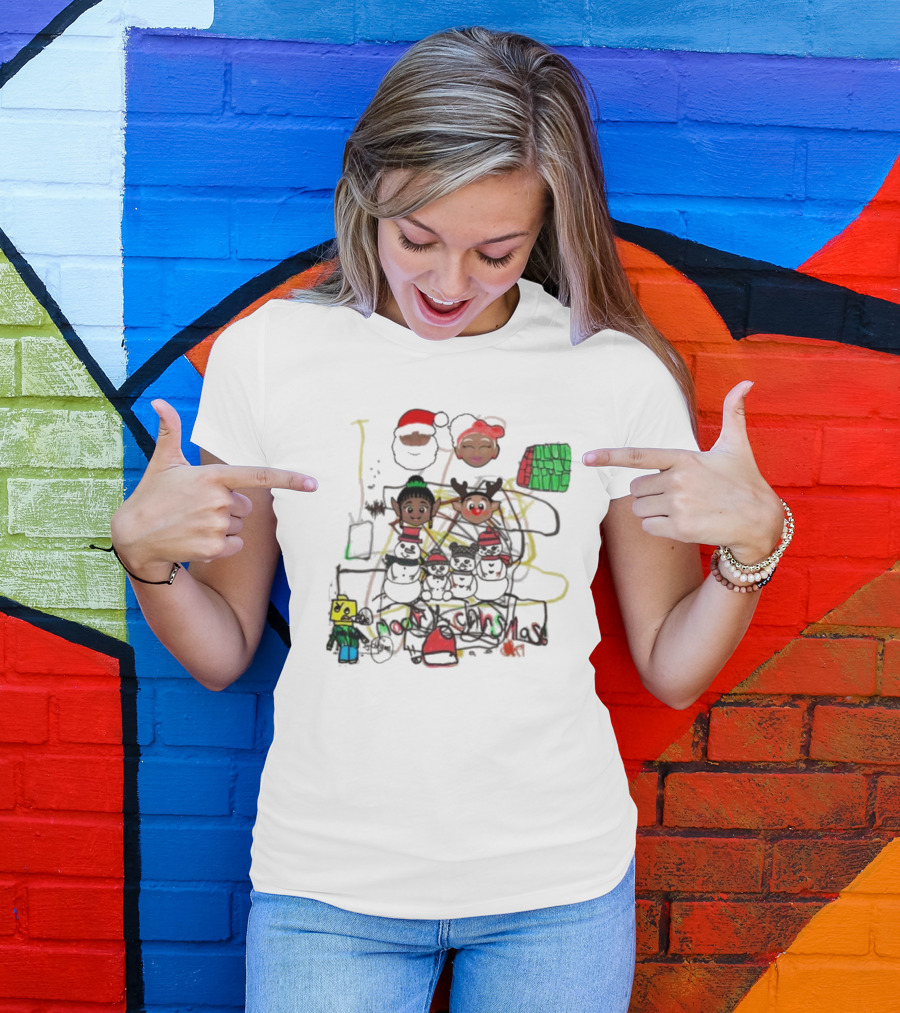 Venson Family Merry Christmas Holiday Scene T-Shirt
