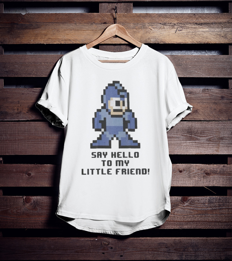 Say Hello To My Little Friend Pixel Art Classic Game Style Character T-Shirt