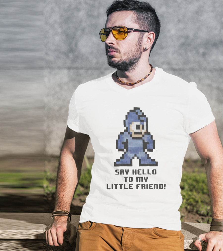 Say Hello To My Little Friend Pixel Art Classic Game Style Character T-Shirt