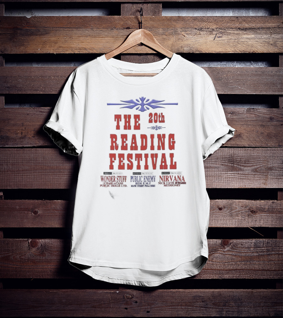 20th The Reading Festival 1992 Nirvana Public Enemy Wonder Stuff T-Shirt