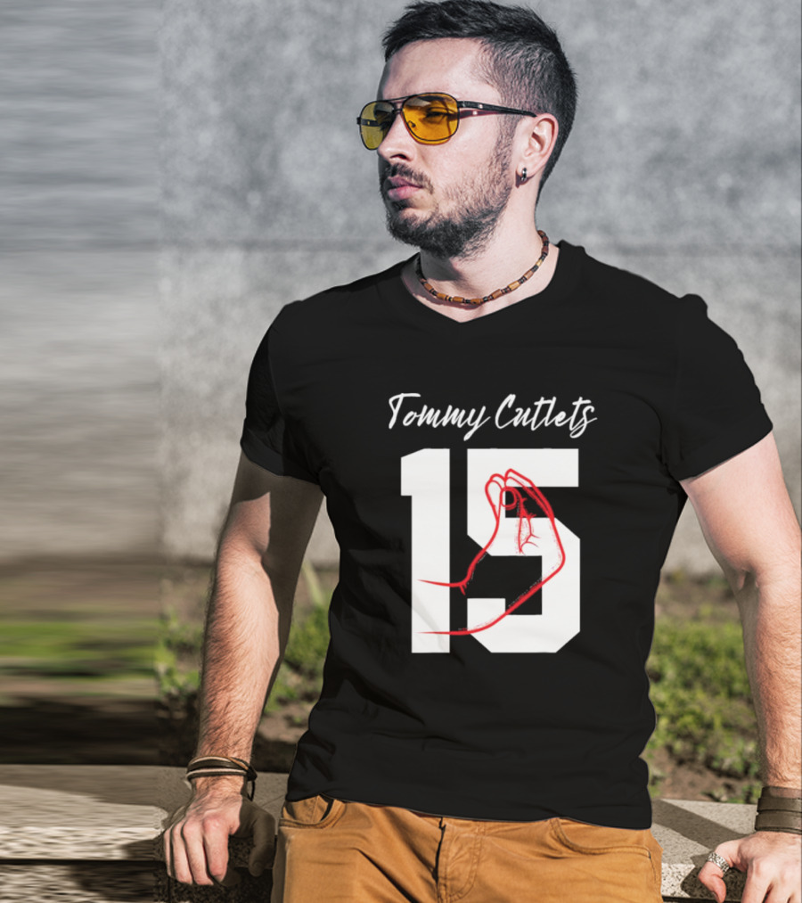 Tommy Cutlets 15 Italian Hand Gesture Football Quarterback Ny T-Shirt