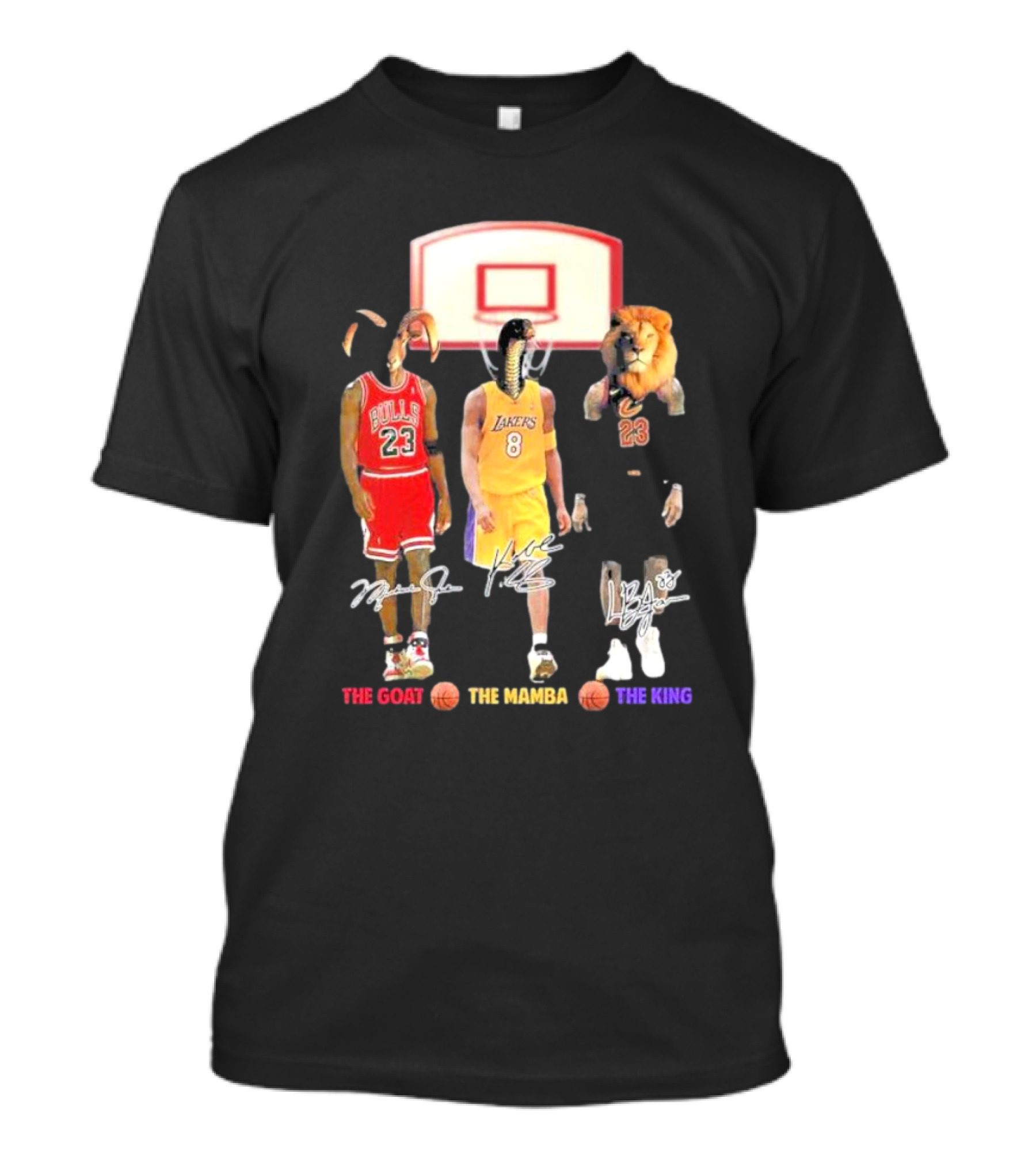 The Goat The Mamba The King Michael Jordan Kobe Bryant Lebron James Basketball Legends T-Shirt