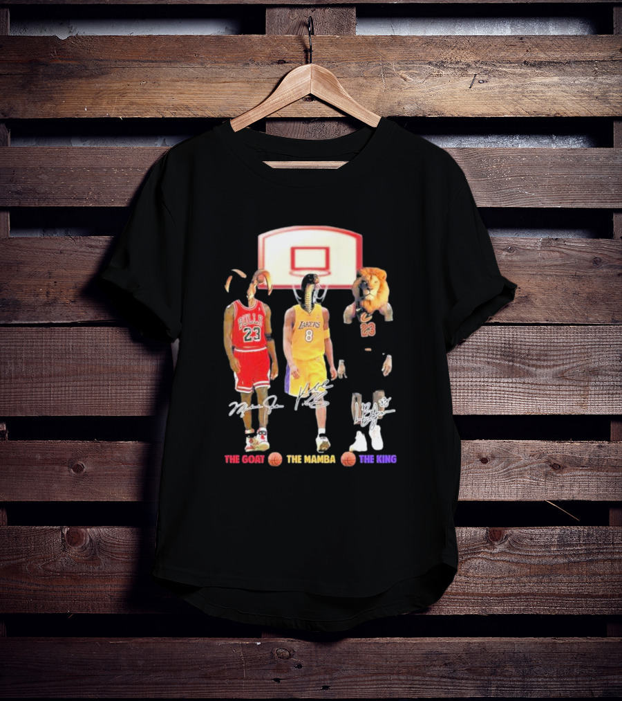 The Goat The Mamba The King Michael Jordan Kobe Bryant Lebron James Basketball Legends T-Shirt