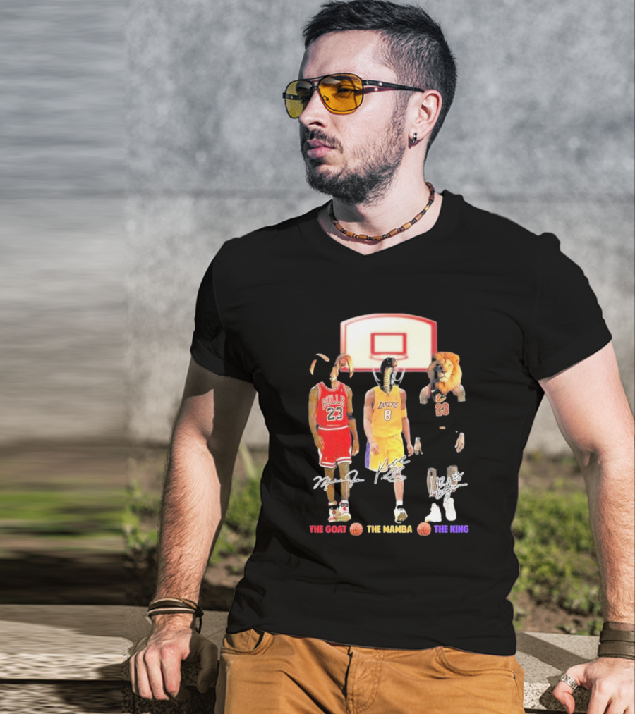 The Goat The Mamba The King Michael Jordan Kobe Bryant Lebron James Basketball Legends T-Shirt