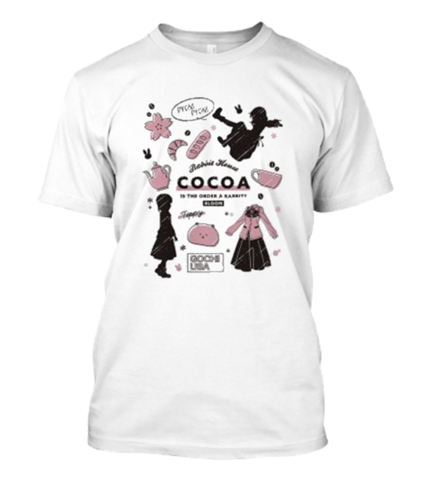 Is The Order A Rabbit Bloom Cocoa Rabbit House Sketch Blossom Tea T-Shirt