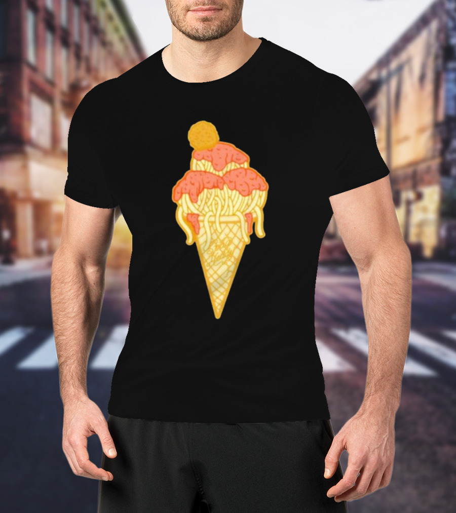 Spag Heddy Pasta Cone Spaghetti Ice Cream Mashup T-Shirt