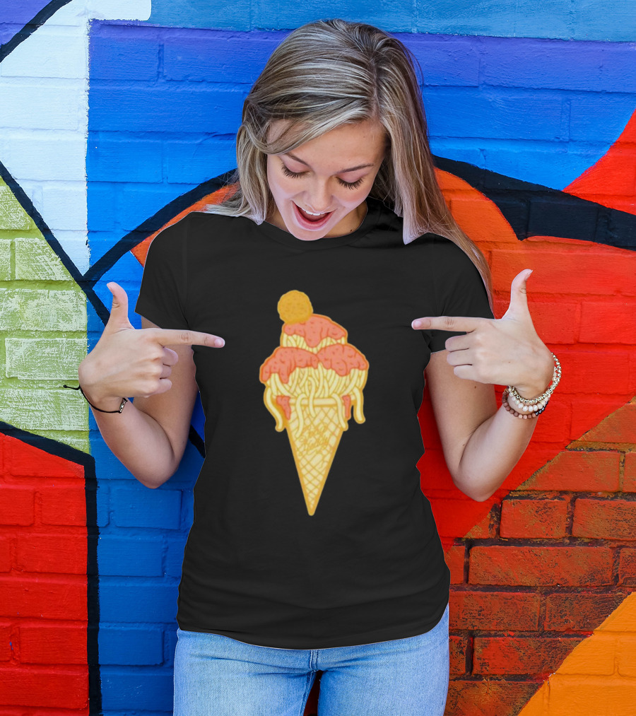 Spag Heddy Pasta Cone Spaghetti Ice Cream Mashup T-Shirt
