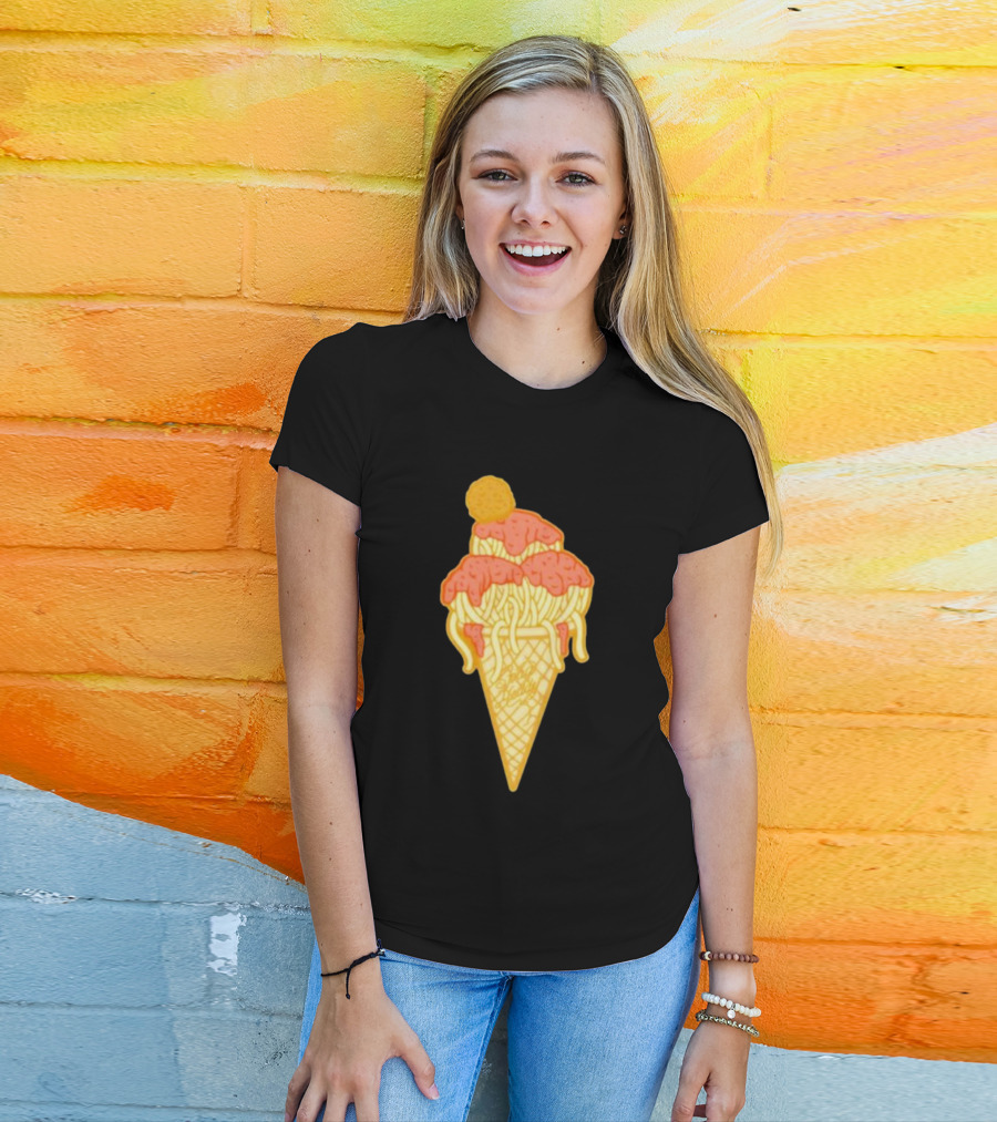 Spag Heddy Pasta Cone Spaghetti Ice Cream Mashup T-Shirt