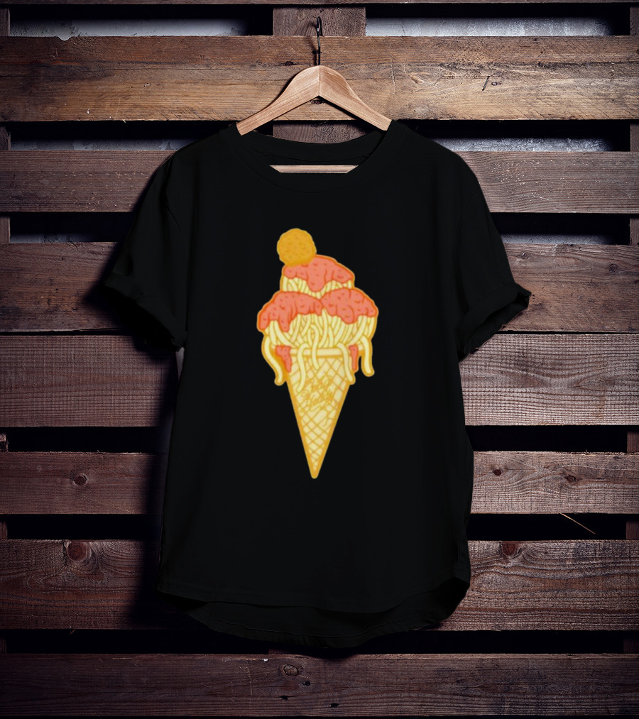 Spag Heddy Pasta Cone Spaghetti Ice Cream Mashup T-Shirt