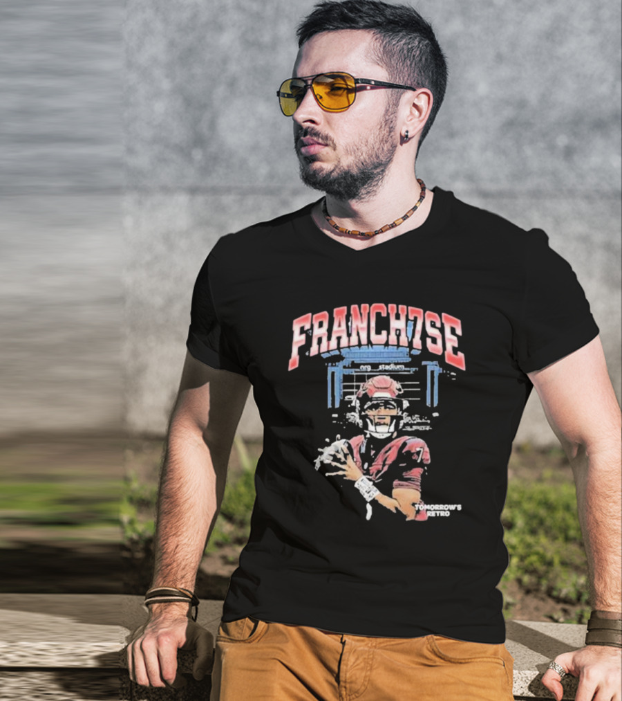 FRANCH7SE Tomorrow's Retro Quarterback Stadium T-Shirt