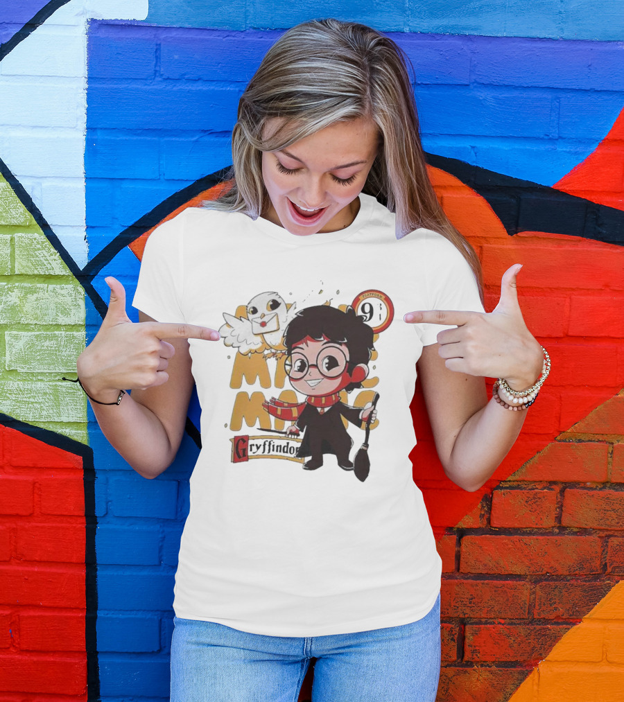 Magic Boy Gryffindor Platform 9¾ Owl And Broom T-Shirt