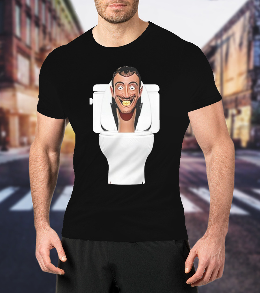 Skibidi Toilet Funny Face Character Head In Commode T-Shirt