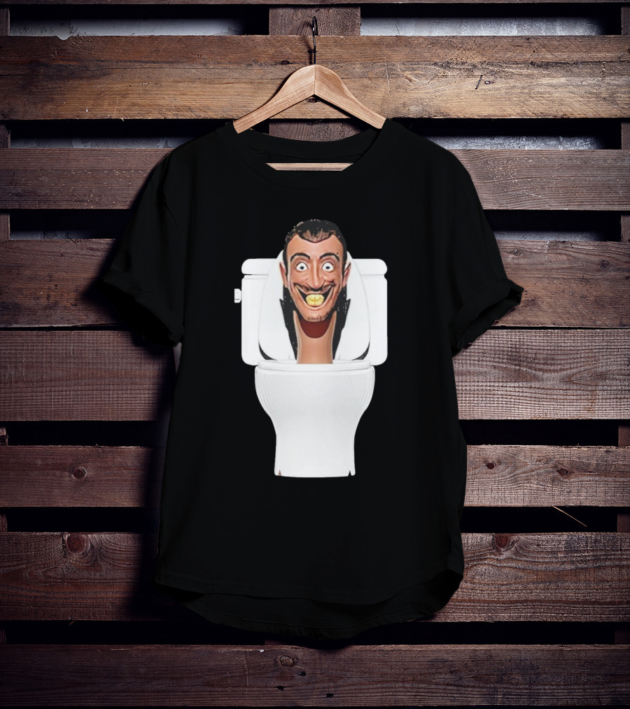 Skibidi Toilet Funny Face Character Head In Commode T-Shirt