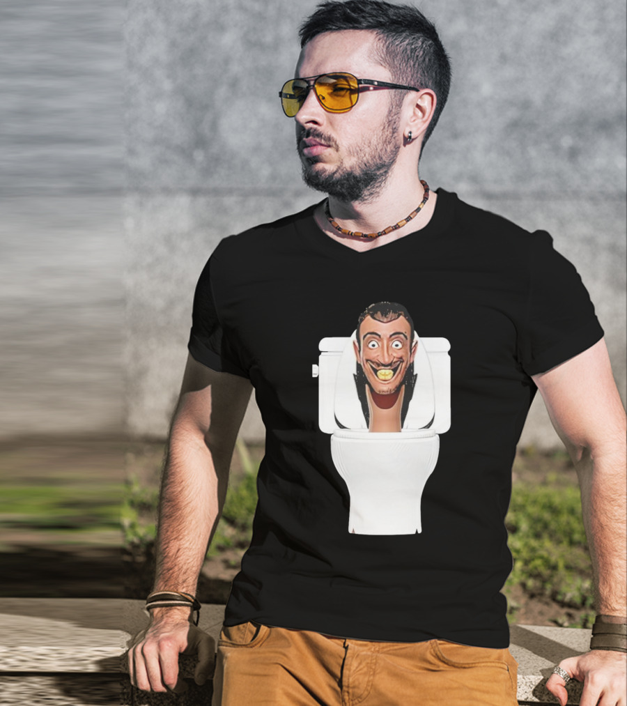 Skibidi Toilet Funny Face Character Head In Commode T-Shirt