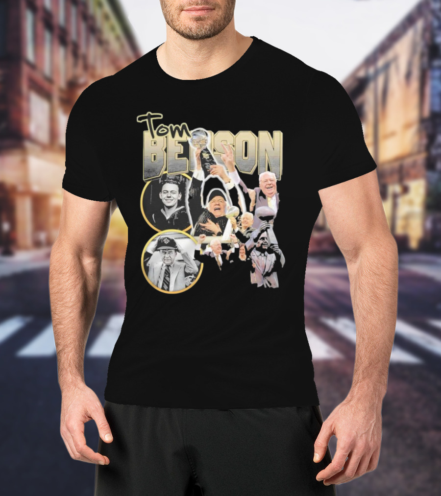 Tom Benson Legacy Celebration With Iconic Trophy Moments T-Shirt