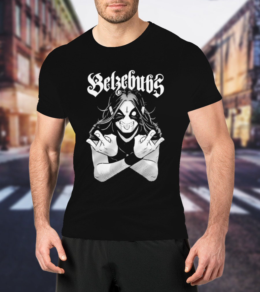 Belzebubs Sløth Metalhead Character With Cross And Corpse Paint T-Shirt