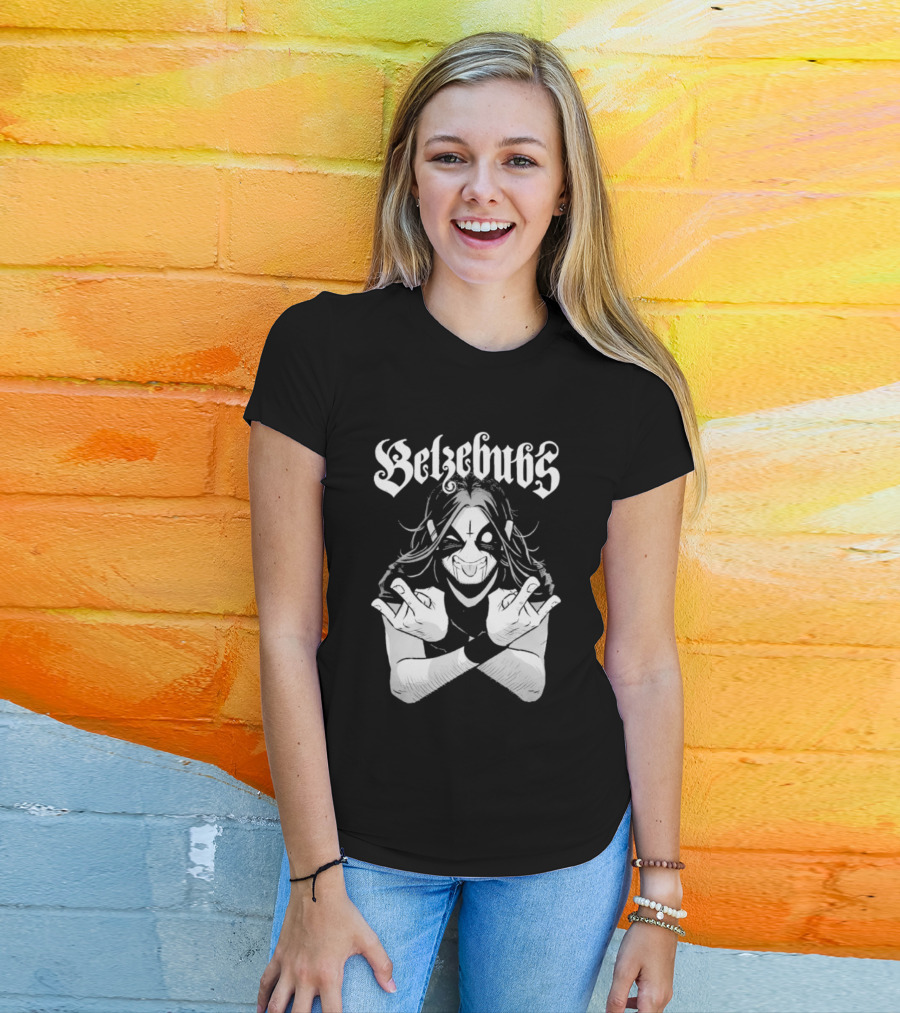 Belzebubs Sløth Metalhead Character With Cross And Corpse Paint T-Shirt