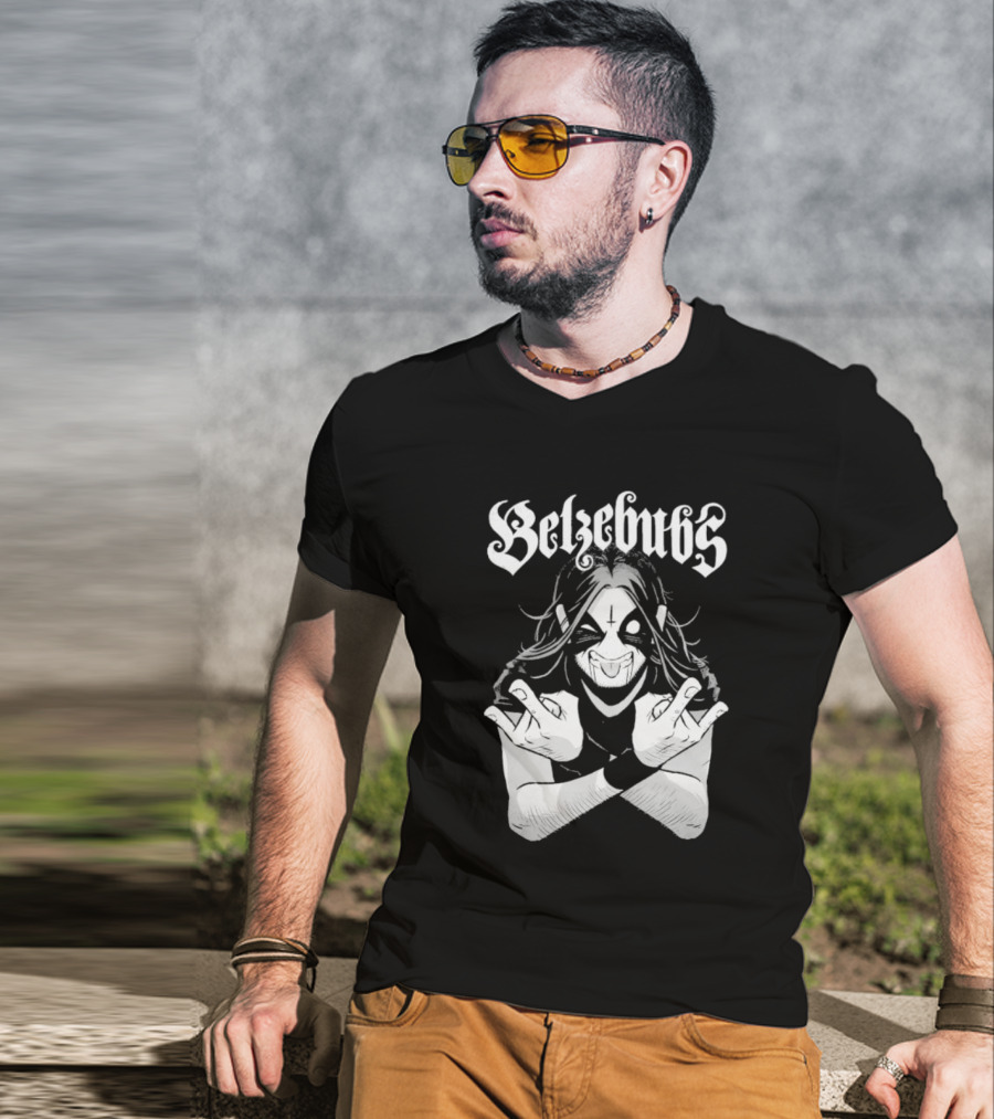 Belzebubs Sløth Metalhead Character With Cross And Corpse Paint T-Shirt
