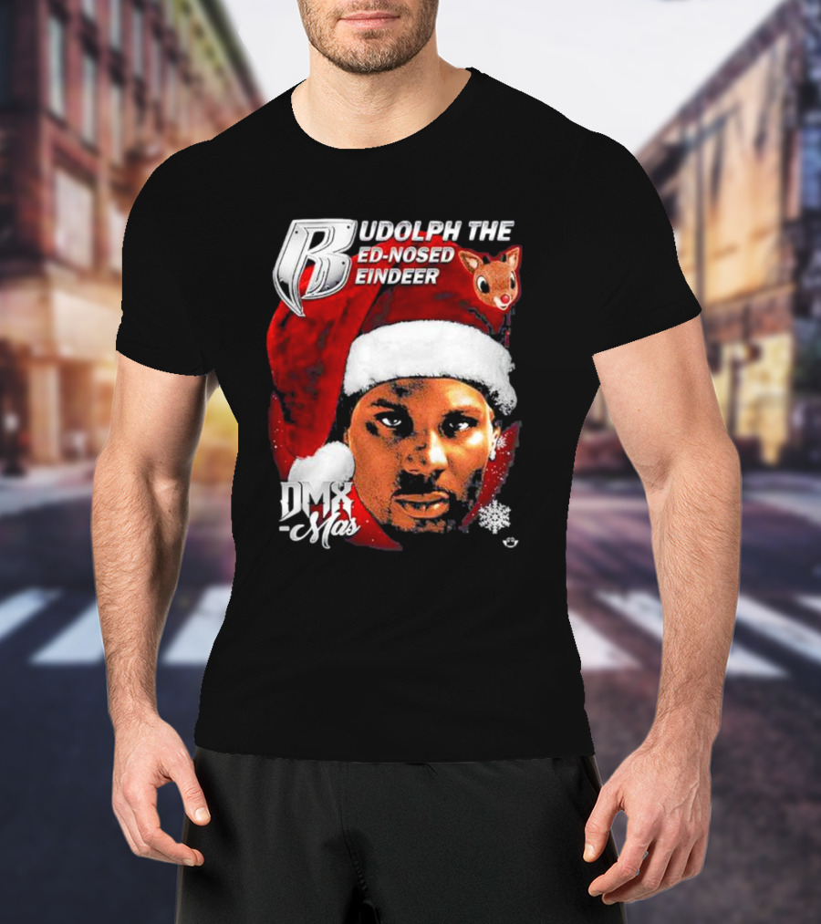 Rudolph The Red-nosed Reindeer DMX-Mas Santa Hat Christmas T-Shirt