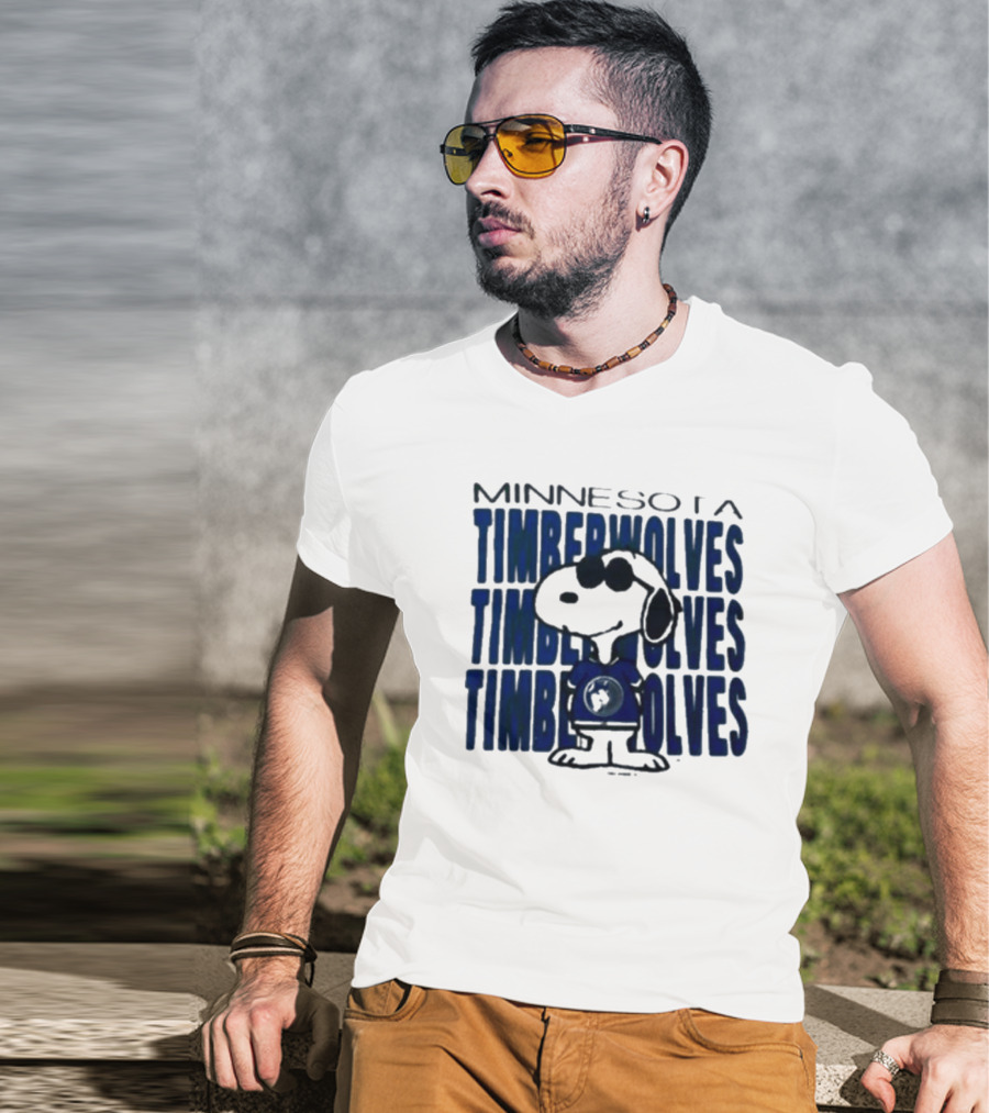 Snoopy Minnesota Timberwolves Shirt Collaboration T-Shirt