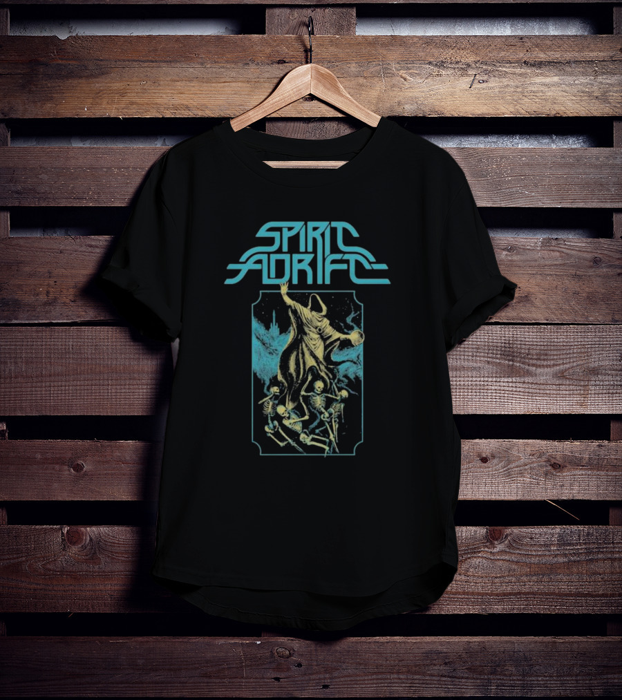 Spirit Adrift Summoner Skeleton Cloaked Figure And Dancing Skeletons T-Shirt