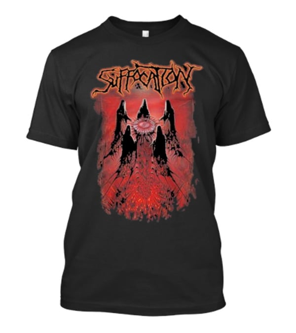 Suffocation Blood Oath Album Art Fiery Red Mountains And Eye T-Shirt