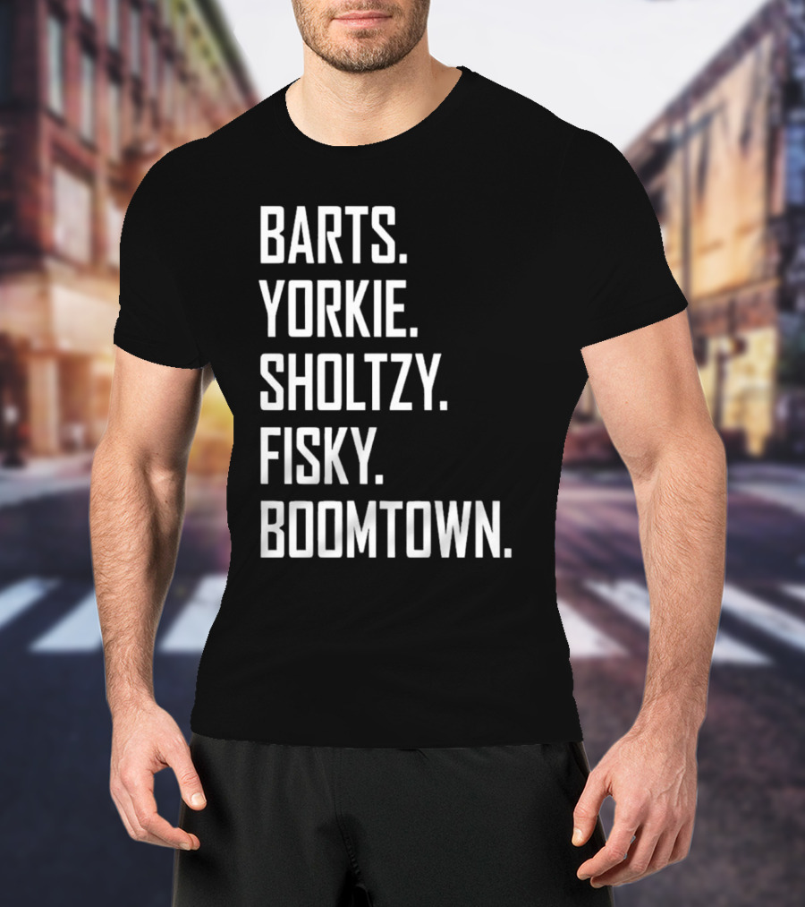 Barts Yorkie Sholtzy Fisky Boomtown Text Sequence T-Shirt
