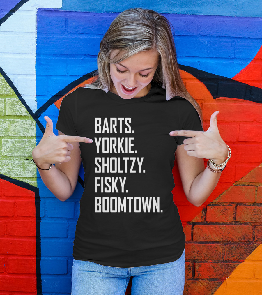 Barts Yorkie Sholtzy Fisky Boomtown Text Sequence T-Shirt