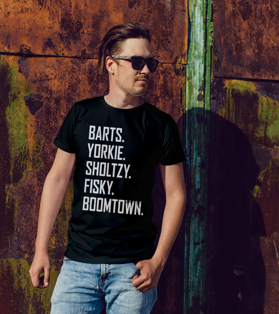 Barts Yorkie Sholtzy Fisky Boomtown Text Sequence T-Shirt