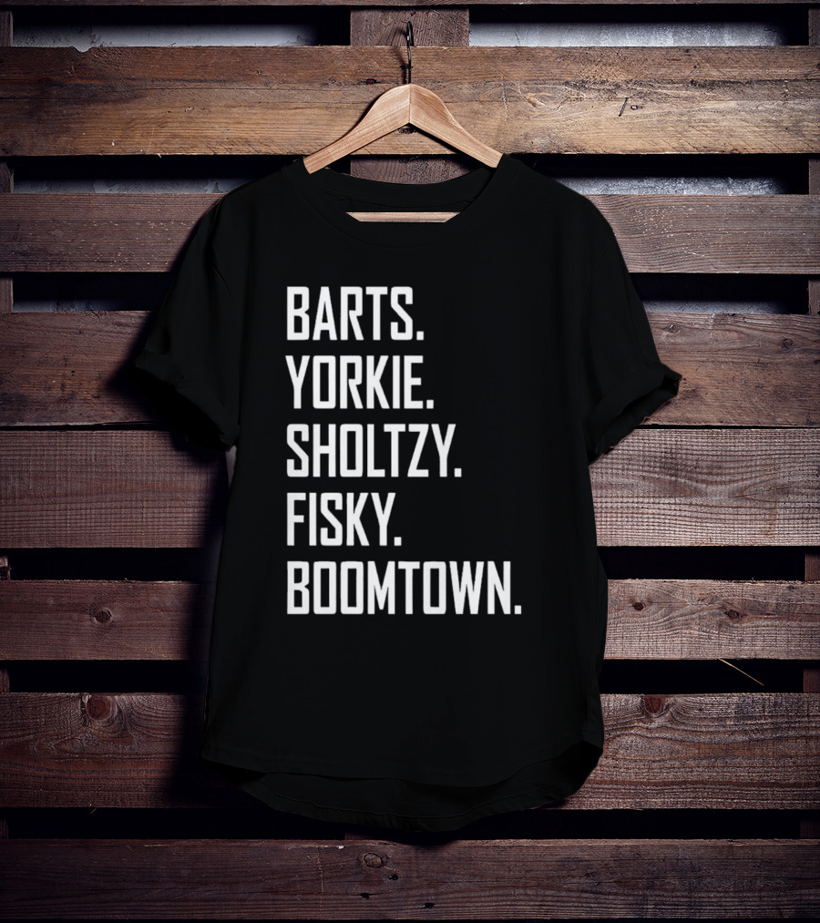 Barts Yorkie Sholtzy Fisky Boomtown Text Sequence T-Shirt