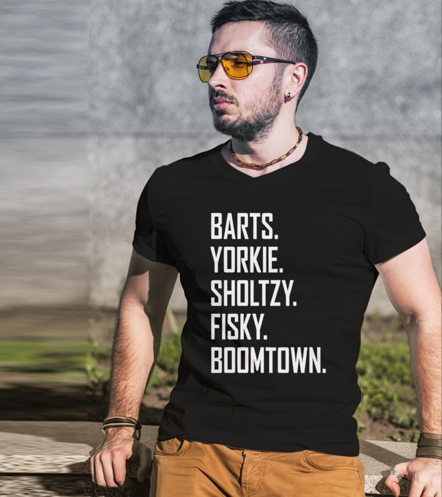 Barts Yorkie Sholtzy Fisky Boomtown Text Sequence T-Shirt